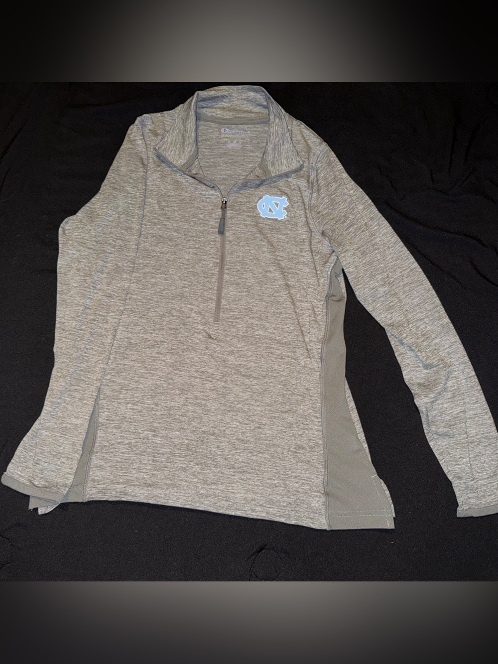 Champion Light Gray Quarter-Zip Pullover with Light Blue Logo